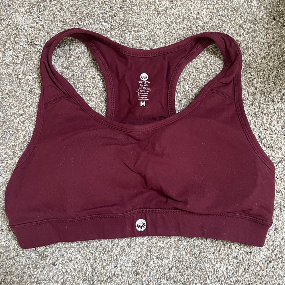 Senita Athletics Maroon Sports Bra